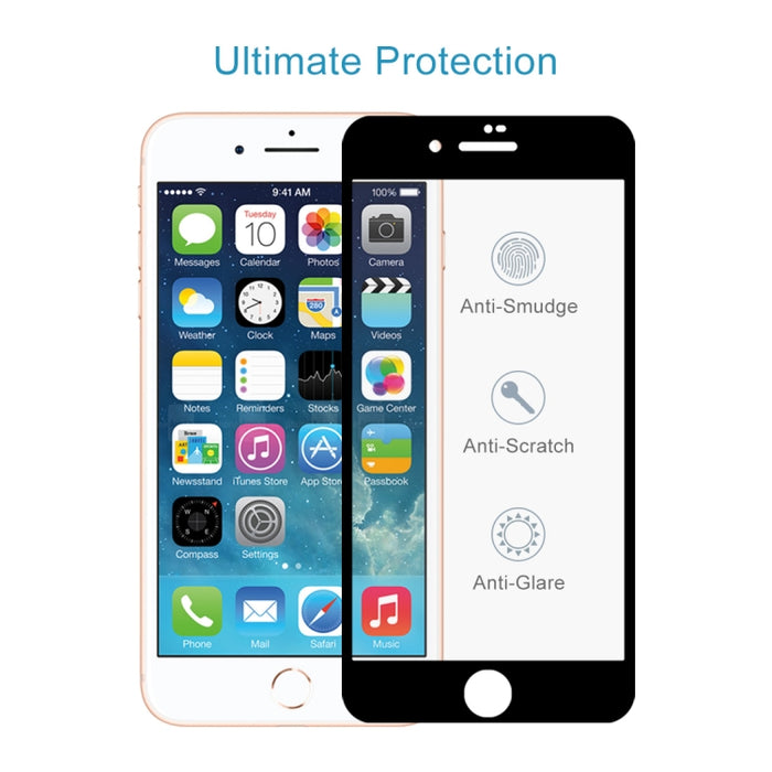 Película de vidrio templado HD de pantalla completa antirrayas 9H para iPhone 8 Plus y 7 Plus