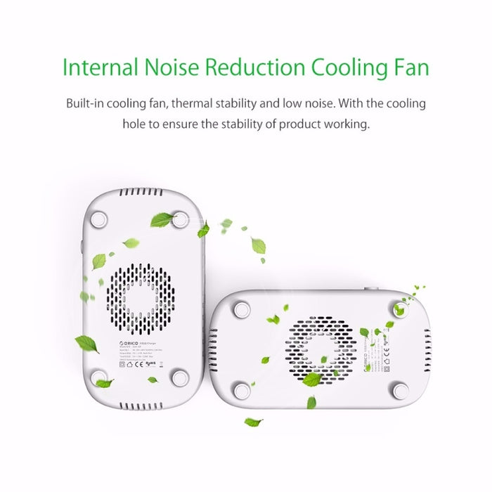 ORICO DUK-10P Estación de carga inteligente con 10 puertos USB de 120 W y soporte para teléfono y tableta