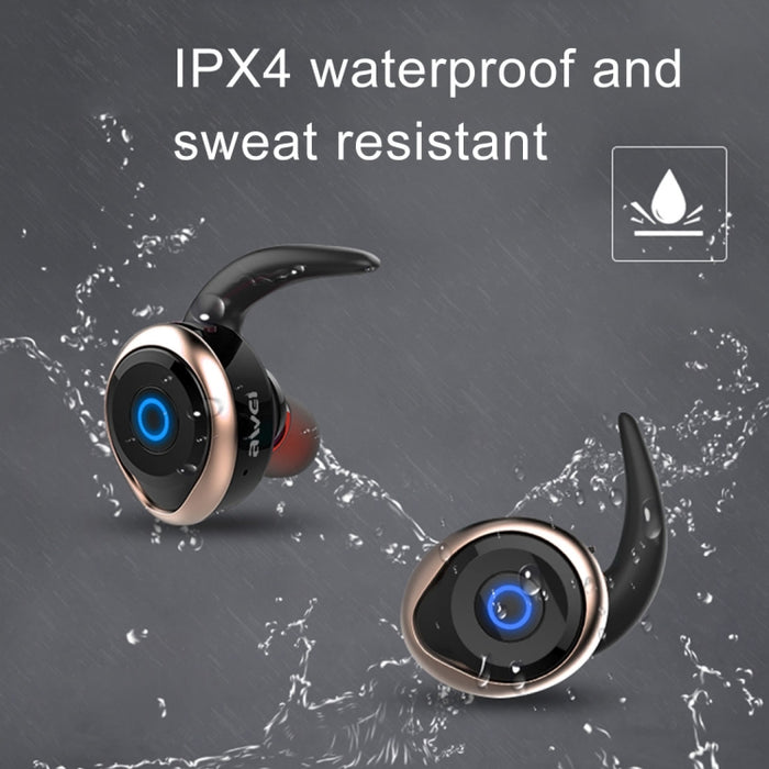 AWEI T1 Auriculares deportivos IPX4 Auriculares estéreo inalámbricos Bluetooth V4.2 a prueba de agua, soporte TWS
