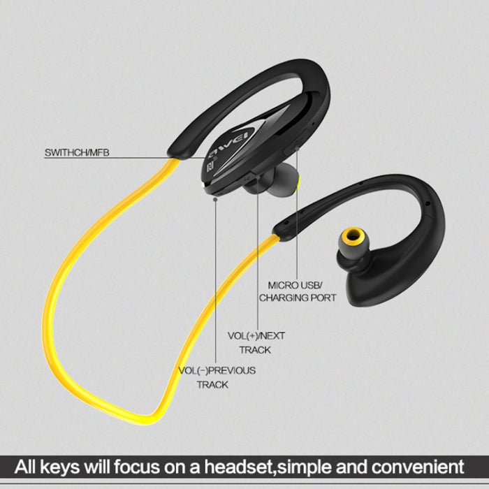 AWEI A880BL impermeable deportes Bluetooth CSR4.1 auriculares estéreo inalámbricos con función NFC