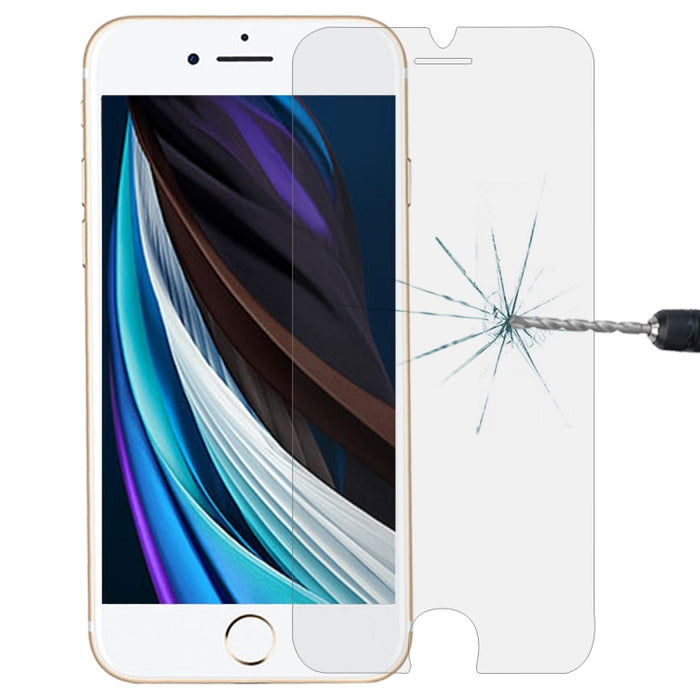 Para iPhone SE 2022 / SE 2020 Película de vidrio templado con borde de arco grande