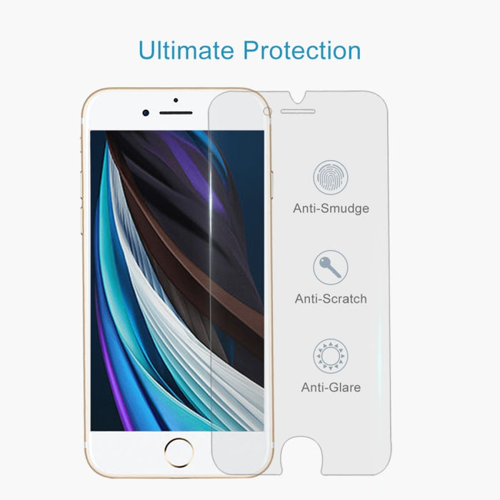 Para iPhone SE 2022 / SE 2020 10 piezas Película de vidrio templado con borde de arco grande