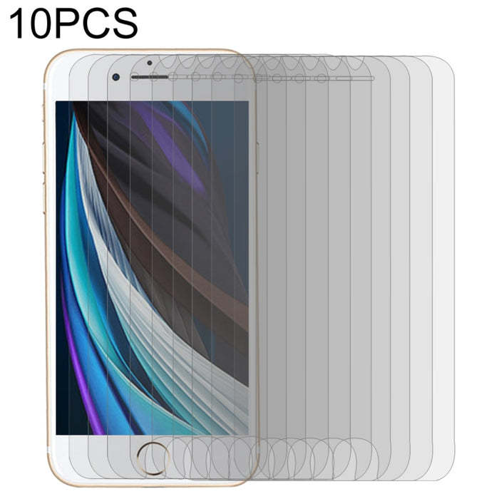 Para iPhone SE 2022 / SE 2020 10 piezas Película de vidrio templado con borde de arco grande