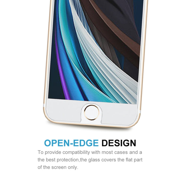 Para iPhone SE 2022 / SE 2020 50 piezas Película de vidrio templado con borde de arco grande
