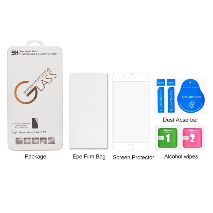 Para iPhone SE 2022/2020 Película de vidrio templado de aluminio con borde de arco grande de pantalla completa