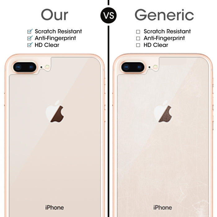 Para iPhone 8 Plus y 7 Plus, membrana trasera de 0,3 mm, dureza 9H, defensa de frontera de arco 2.5d, explota membrana trasera templada de alta calidad