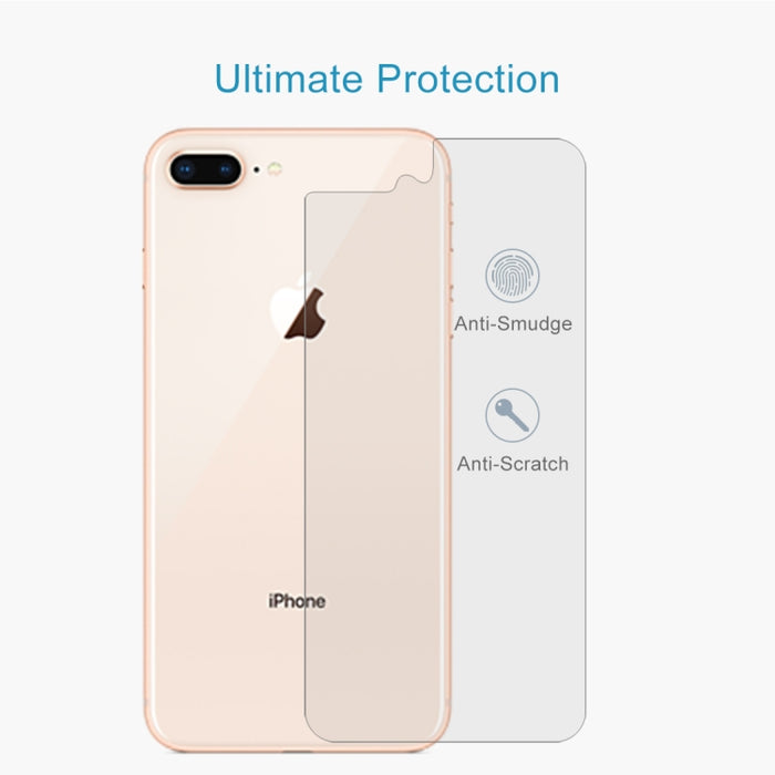 Para iPhone 8 Plus y 7 Plus, membrana trasera de 0,3 mm, dureza 9H, defensa de frontera de arco 2.5d, explota membrana trasera templada de alta calidad