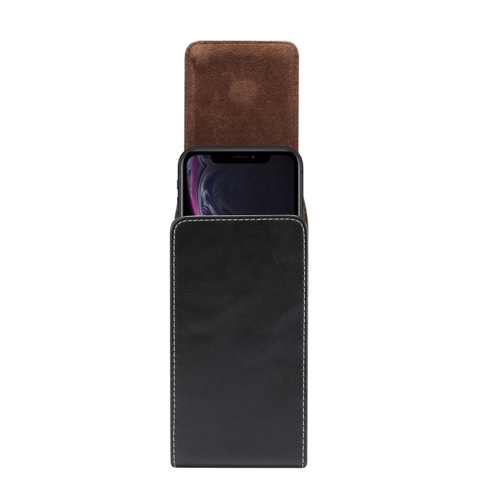 Riñonera vertical universal con textura de piel de cordero de 5,2 pulgadas para iPhone XS, Galaxy S10e, Huawei P30