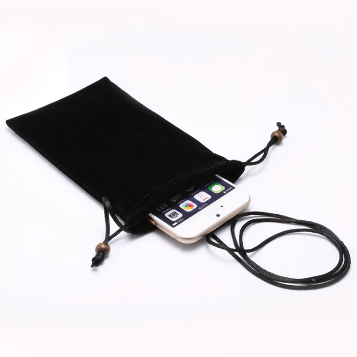 Bolsa de transporte universal de tela aterciopelada de algodón para ocio de 6,9 pulgadas con cordón para iPhone 8 Plus, Galaxy S10+, Huawei Mate 20X, Xiaomi Max