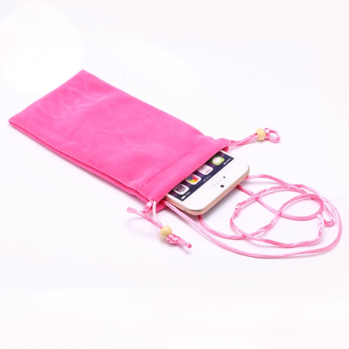 Bolsa de transporte universal de tela aterciopelada de algodón para ocio de 6,9 pulgadas con cordón para iPhone 8 Plus, Galaxy S10+, Huawei Mate 20X, Xiaomi Max