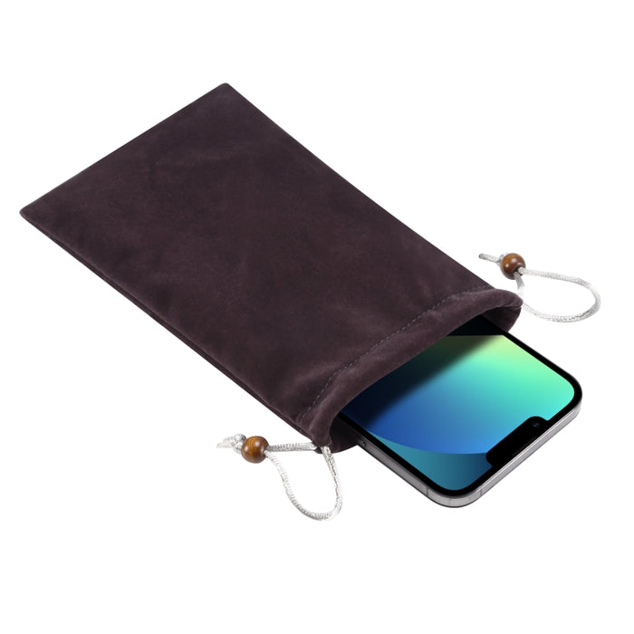 Bolsa de transporte universal de tela aterciopelada de algodón para ocio de 6,9 pulgadas con cordón para iPhone 8 Plus, Galaxy S10+, Huawei Mate 20X, Xiaomi Max