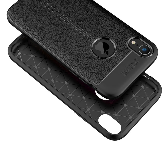 Para iPhone X / XS Funda de TPU con textura Litchi