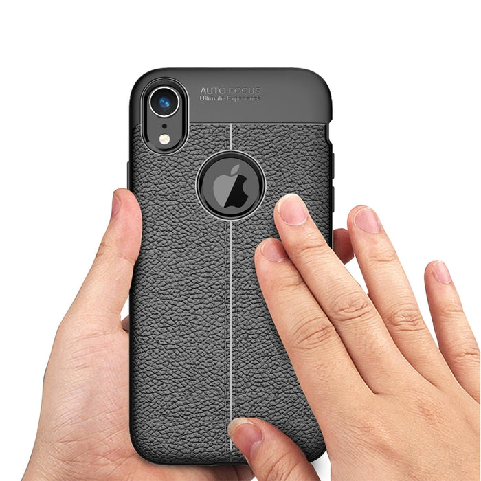 Para iPhone X / XS Funda de TPU con textura Litchi