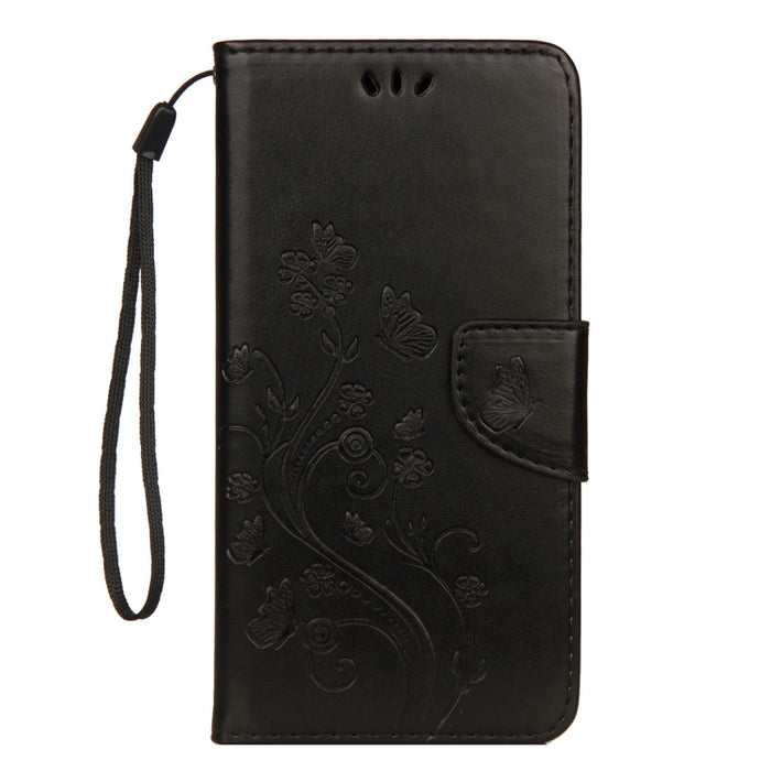 Para iPhone XS Max Funda de cuero con tapa horizontal con patrón de mariposa en relieve con ranura para tarjeta, soporte, billetera y cordón