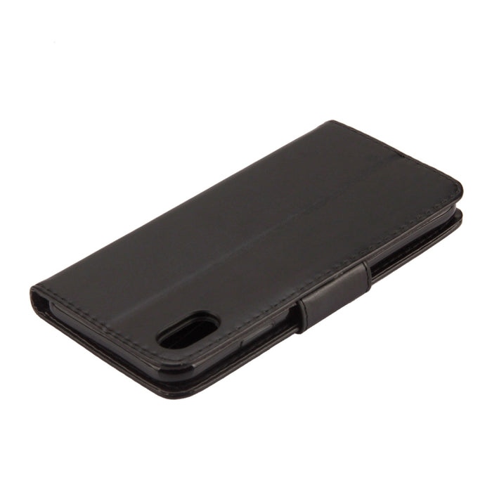 Para iPhone XS Max Funda de cuero con tapa horizontal con patrón de mariposa en relieve con ranura para tarjeta, soporte, billetera y cordón