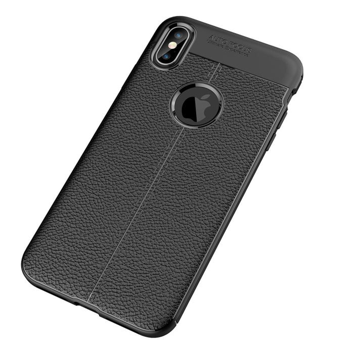 Para iPhone XS Max Funda de TPU con textura Litchi