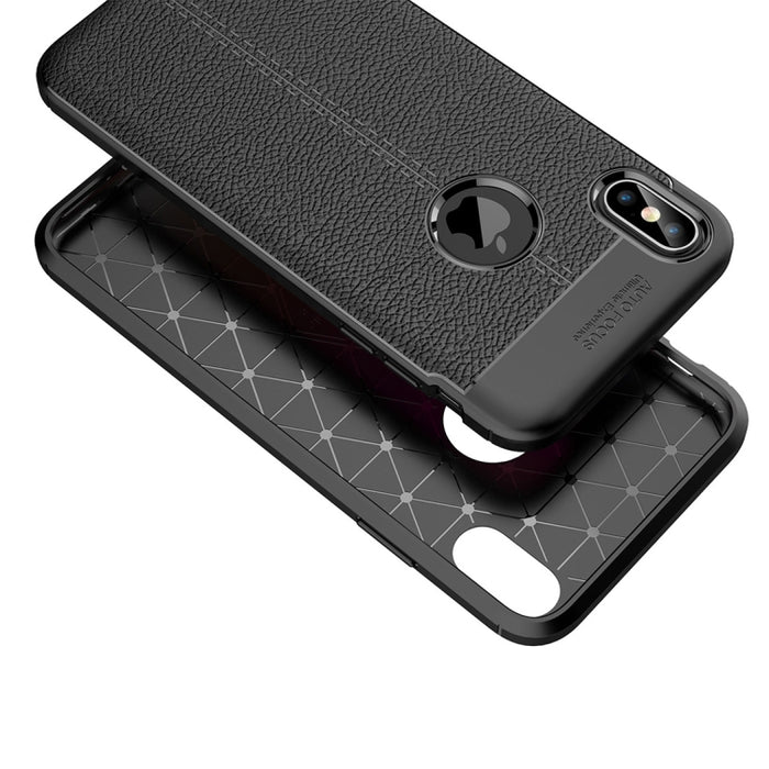Para iPhone XS Max Funda de TPU con textura Litchi