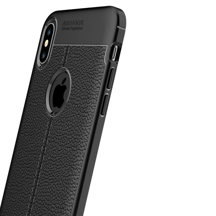 Para iPhone XS Max Funda de TPU con textura Litchi