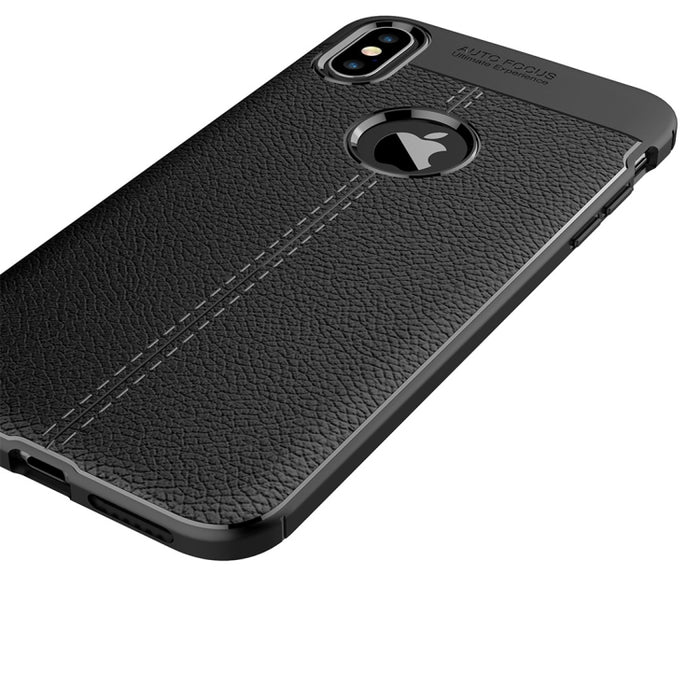 Para iPhone XS Max Funda de TPU con textura Litchi