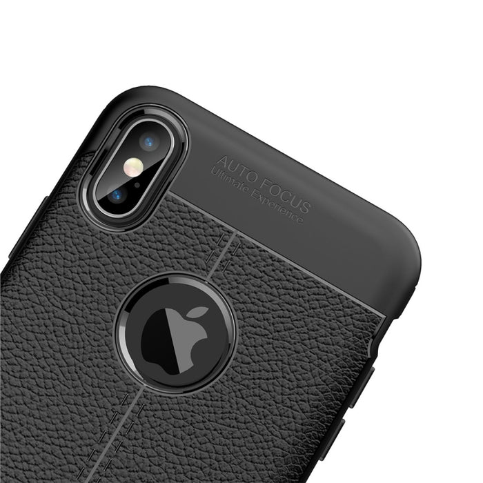 Para iPhone XS Max Funda de TPU con textura Litchi
