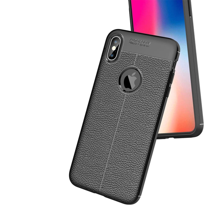 Para iPhone XS Max Funda de TPU con textura Litchi