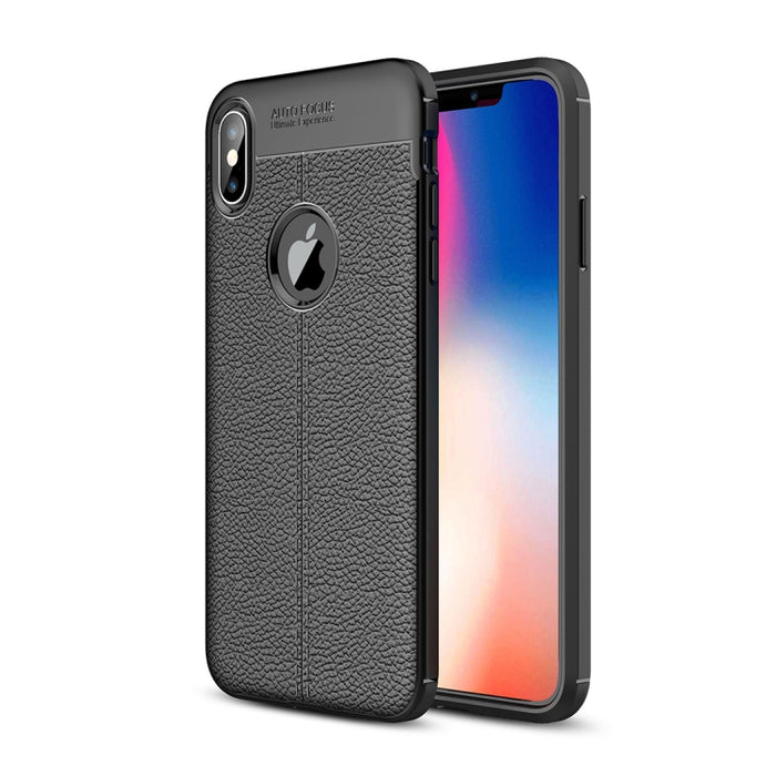 Para iPhone XS Max Funda de TPU con textura Litchi