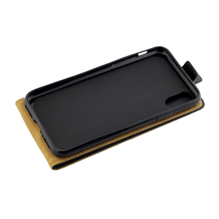 Para iPhone XS Max Business Style Funda de cuero con tapa vertical TPU con ranura para tarjeta