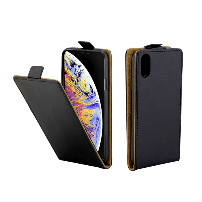 Para iPhone XS Max Business Style Funda de cuero con tapa vertical TPU con ranura para tarjeta
