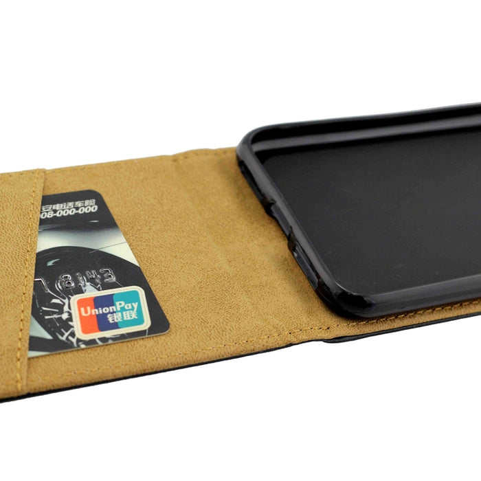 Para iPhone XS Max Business Style Funda de cuero con tapa vertical TPU con ranura para tarjeta