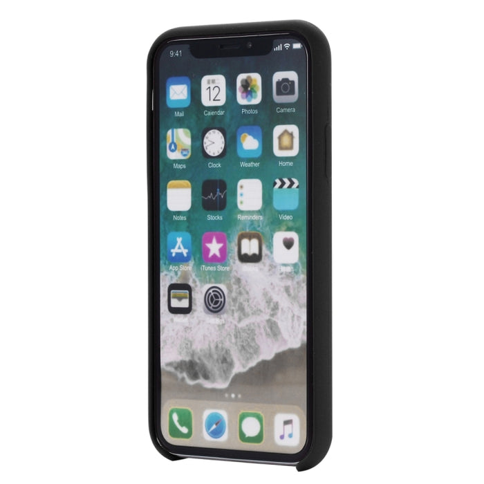 Para iPhone XS Max Four Corners Cobertura total Funda protectora de silicona líquida Contraportada