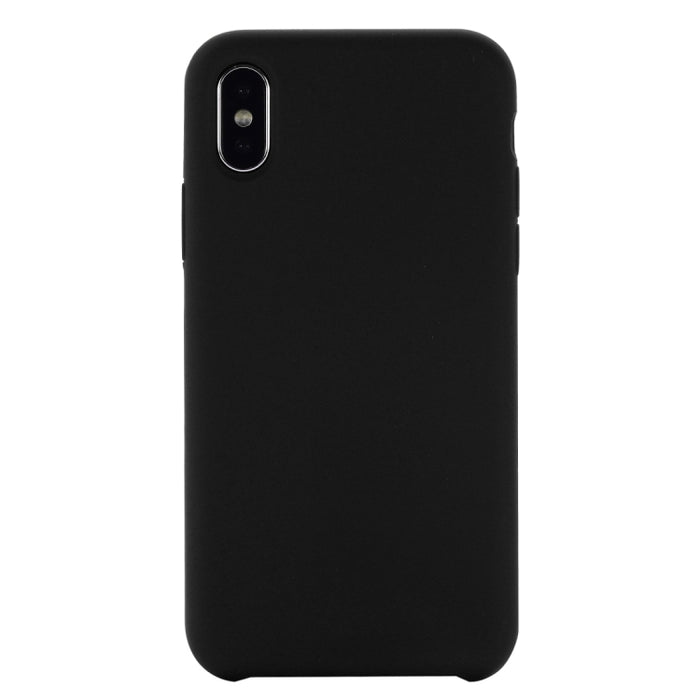 Para iPhone XS Max Four Corners Cobertura total Funda protectora de silicona líquida Contraportada