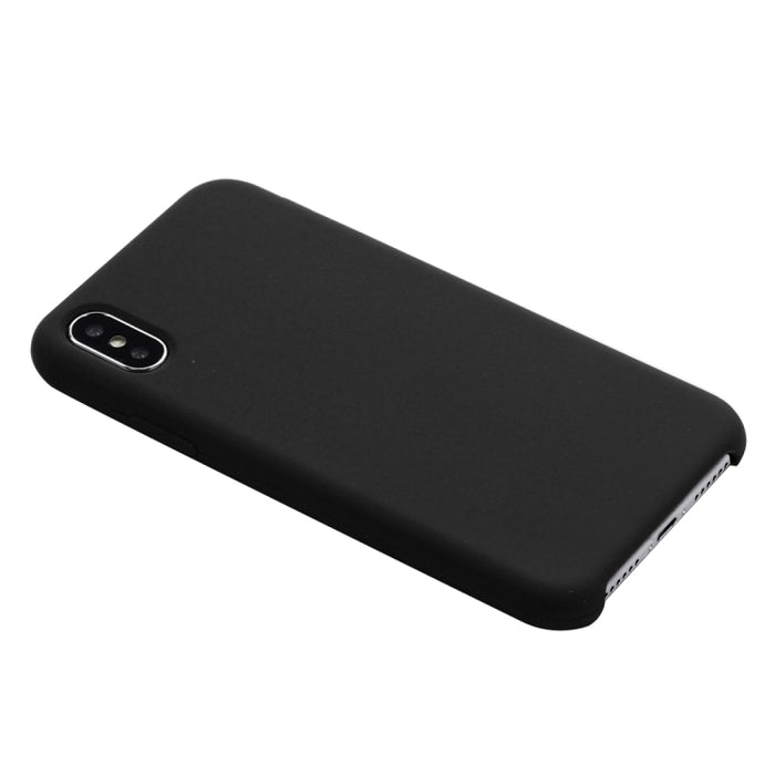 Para iPhone XS Max Four Corners Cobertura total Funda protectora de silicona líquida Contraportada