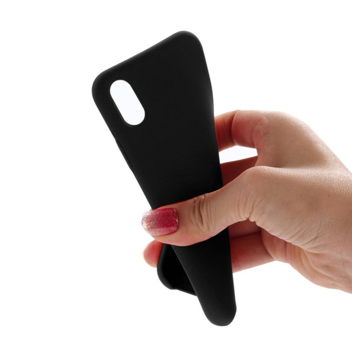 Para iPhone XS Max Four Corners Cobertura total Funda protectora de silicona líquida Contraportada