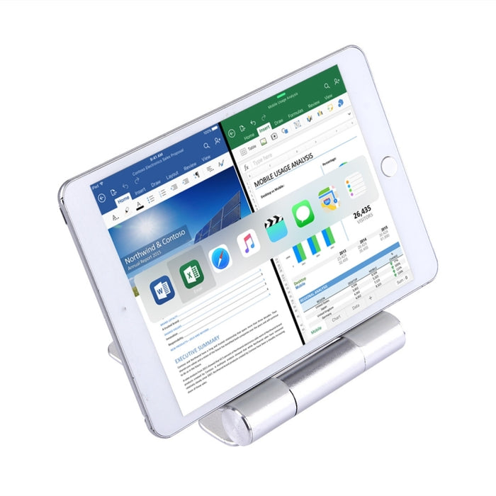 Soporte plegable ajustable portátil del tenedor de la tableta de escritorio de la aleación de aluminio del CNC para el iPad y el iPhone y la tableta
