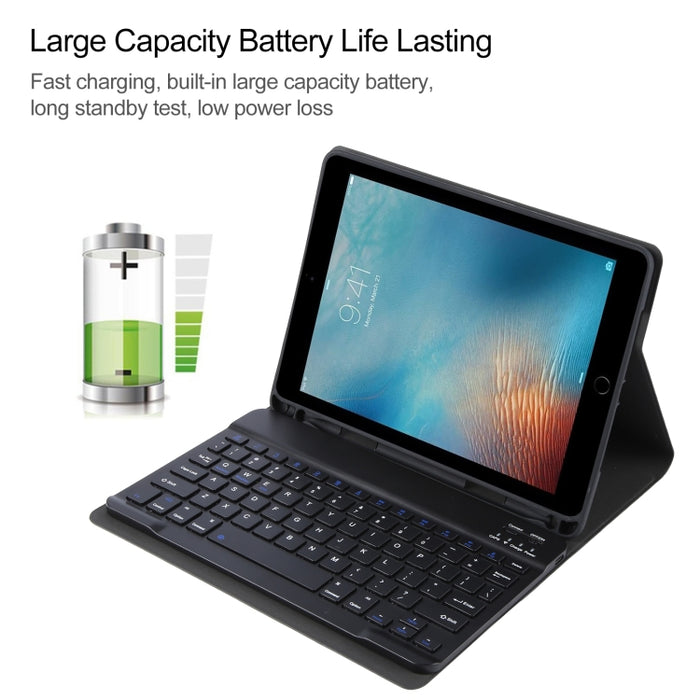 IP071 para iPad Pro 9.7 pulgadas / iPad Air 2 / iPad Air /iPad 9.7 (2018) y iPad 9.7 (2017) Teclado Bluetooth ABS separable + Funda para tableta de cuero con tapa horizontal con textura Litchi con soporte