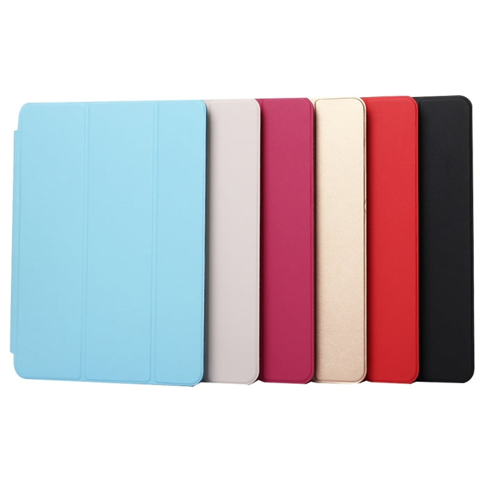 Funda de cuero de color sólido con tapa horizontal para iPad Pro de 12,9 pulgadas (2018), con soporte plegable triple y función de activación/suspensión