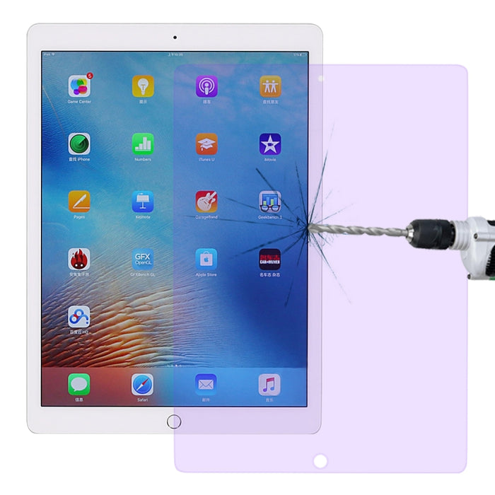 Película de vidrio templado a prueba de explosiones anti-rayos azules de 0,33 mm 9H 2.5D para iPad Pro 12.9 (2017) / (2015)