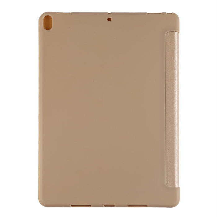 Funda inferior de plástico PU con deformación plegable Funda de cuero con tapa izquierda y derecha con soporte de tres pliegues y suspensión inteligente para iPad Air3 2019