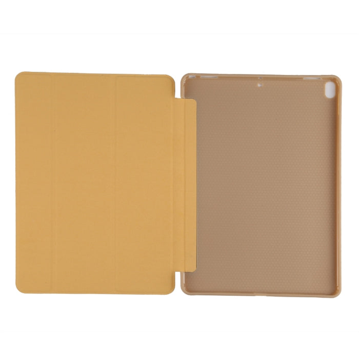 Funda inferior de plástico PU con deformación plegable Funda de cuero con tapa izquierda y derecha con soporte de tres pliegues y suspensión inteligente para iPad Air3 2019