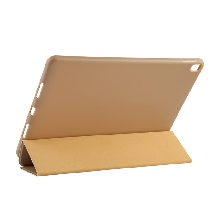 Funda inferior de plástico PU con deformación plegable Funda de cuero con tapa izquierda y derecha con soporte de tres pliegues y suspensión inteligente para iPad Air3 2019
