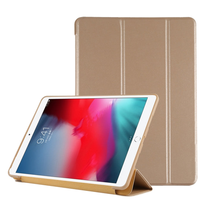 Funda inferior de plástico PU con deformación plegable Funda de cuero con tapa izquierda y derecha con soporte de tres pliegues y suspensión inteligente para iPad Air3 2019