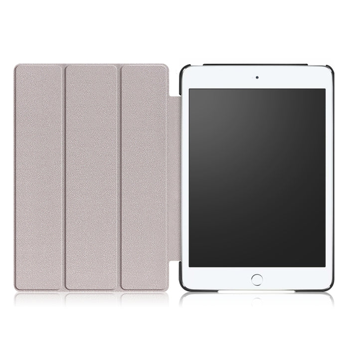 Funda de cuero con tapa horizontal Custer Texture para iPad Mini 2019 y Mini 4, con soporte plegable triple y función de suspensión / activación
