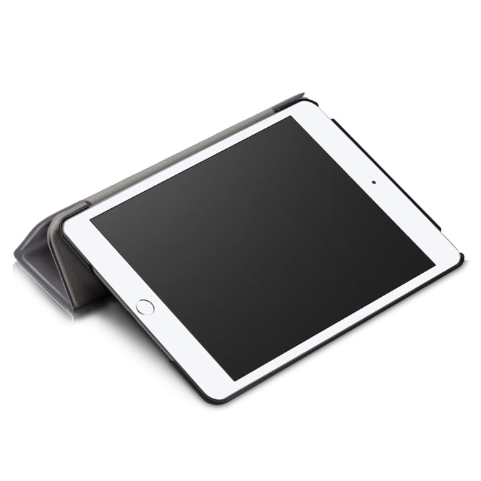 Funda de cuero con tapa horizontal Custer Texture para iPad Mini 2019 y Mini 4, con soporte plegable triple y función de suspensión / activación