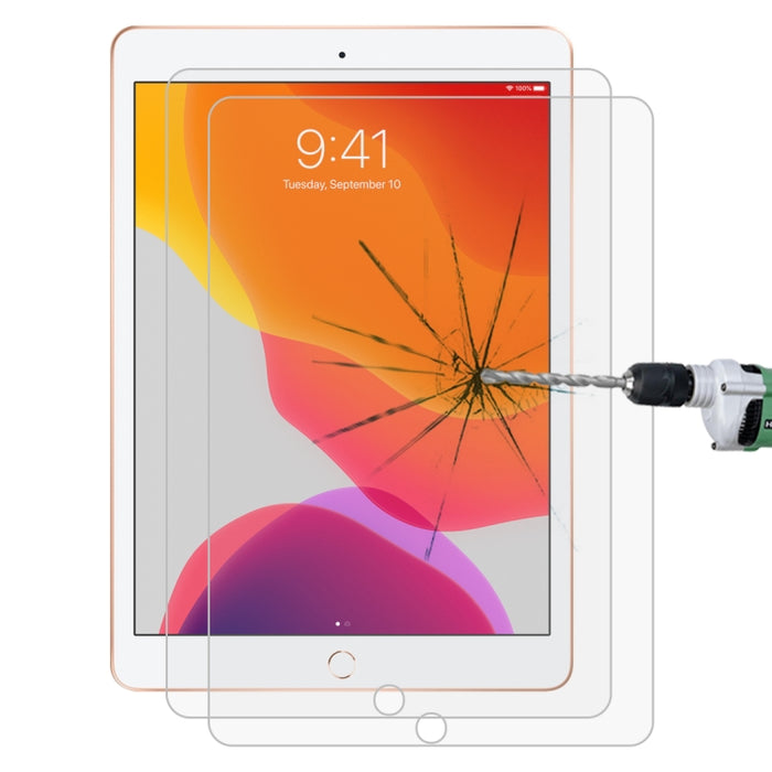 2 PCS para iPad 10.2 2021/2020/2019 9H Película de vidrio templado a prueba de explosiones de borde recto