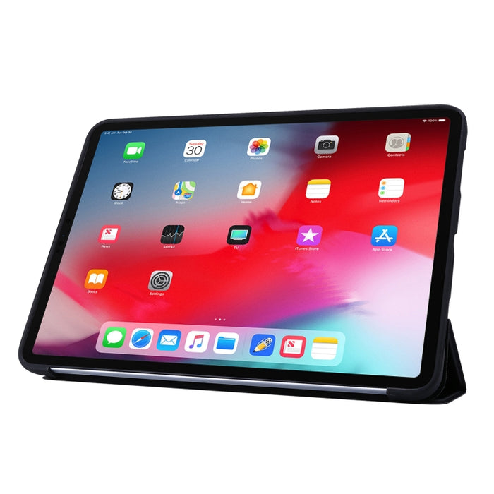 Para iPad Pro 11 (2020) PC + Funda para tableta de cuero PU con soporte triple plegable