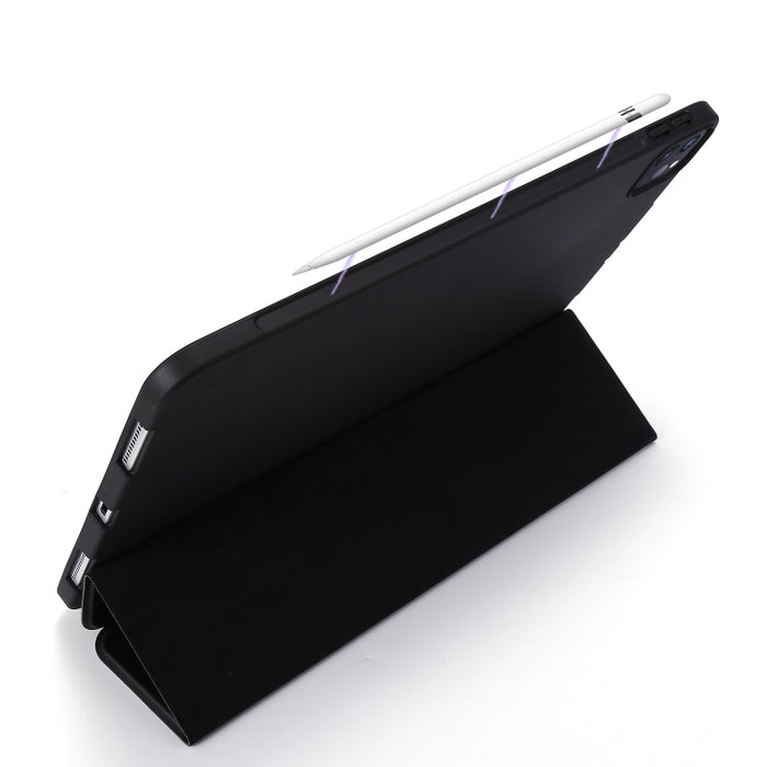 Para iPad Pro 11 (2020) PC + Funda para tableta de cuero PU con soporte triple plegable