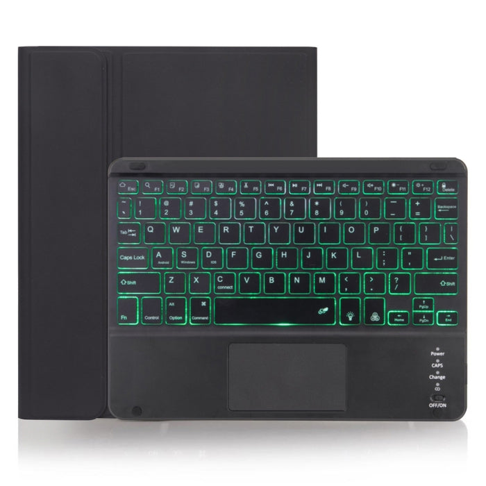 X-11BCS Funda para tableta con teclado Bluetooth desmontable con textura lisa de piel para iPad Pro de 11 pulgadas 2020/2018, con panel táctil, ranura para lápiz y retroiluminación
