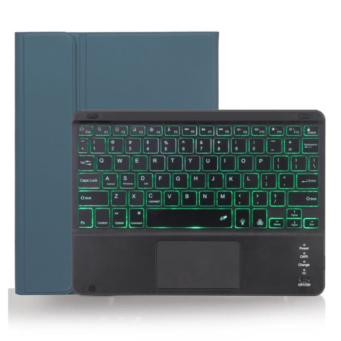 X-11BCS Funda para tableta con teclado Bluetooth desmontable con textura lisa de piel para iPad Pro de 11 pulgadas 2020/2018, con panel táctil, ranura para lápiz y retroiluminación
