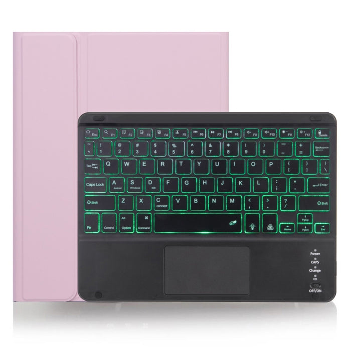 X-11BCS Funda para tableta con teclado Bluetooth desmontable con textura lisa de piel para iPad Pro de 11 pulgadas 2020/2018, con panel táctil, ranura para lápiz y retroiluminación