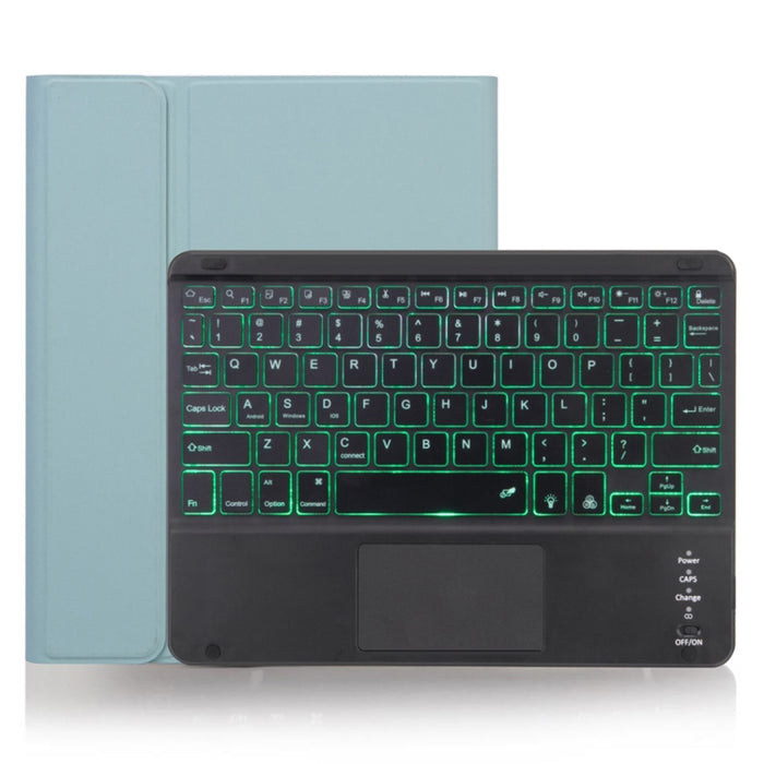 X-11BCS Funda para tableta con teclado Bluetooth desmontable con textura lisa de piel para iPad Pro de 11 pulgadas 2020/2018, con panel táctil, ranura para lápiz y retroiluminación